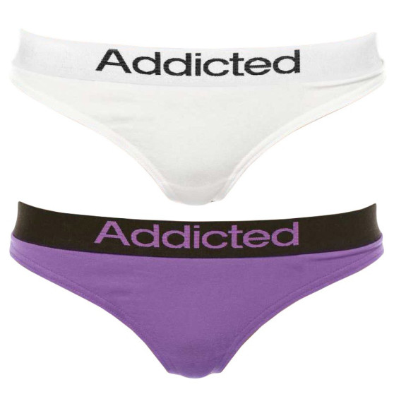 2PACK дамски ремъци  бяла purple Addicted