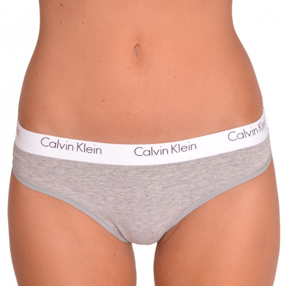 2PACK дамски стрингове Calvin Klein сив (QD3583E-020)