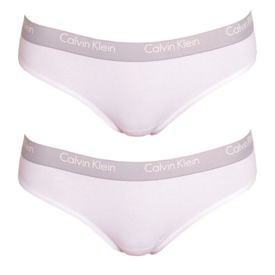 2PACK дамски стрингове Calvin Klein бяла (QD3583E-100)