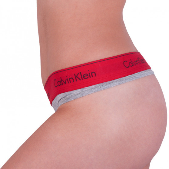 Дамски стрингове Calvin Klein сив (F3786E-ZP3)