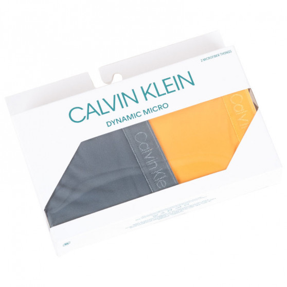 2PACK Дамски стрингове Calvin Klein многоцветен (QD3695E-TSR)