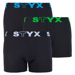 3PACK Мъжки боксерки Styx дълги спортни еластични черни (U9606162)