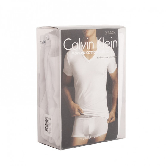 2PACK Мъжка тениска Calvin Klein бяла (NB1089A-100)