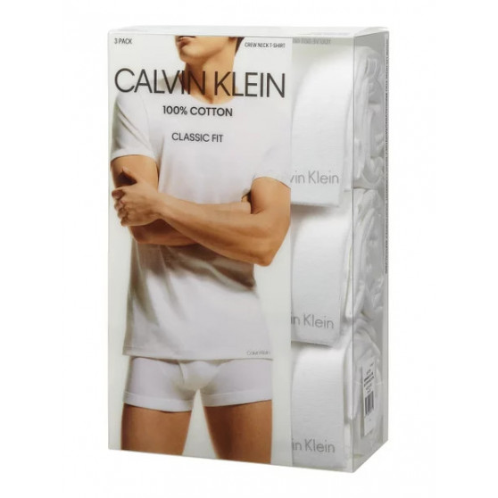 3PACK Мъжка тениска Calvin Klein бяла (NB4011E-100)