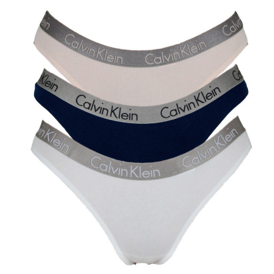 3PACK Дамски стрингове Calvin Klein многоцветен (QD3560E-T7W)