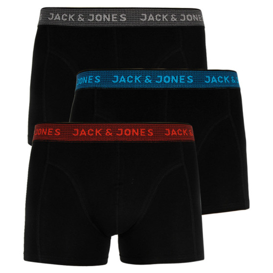 3PACK Мъжки боксерки Jack and Jones черено (12127816 - asphalt)