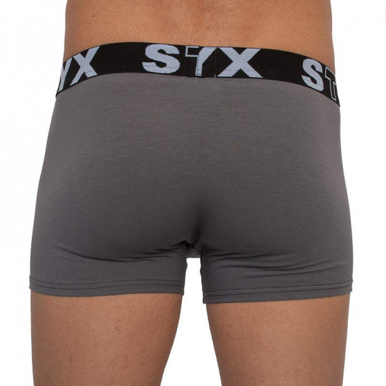 3PACK Мъжки боксерки Styx спортни еластични oversize тъмно сиви (R10636363)