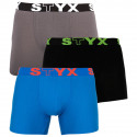 3PACK Мъжки боксерки Styx дълги спортни еластични многоцветни (U9626763)