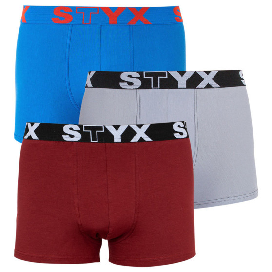 3PACK Мъжки боксерки Styx спортни еластични oversize многоцветни (R9676067)