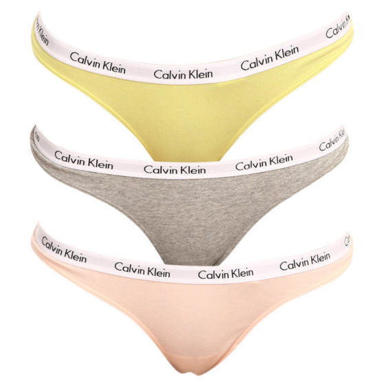 3PACK Дамски стрингове Calvin Klein извънгабаритен multicolor (QD3800E-13X)