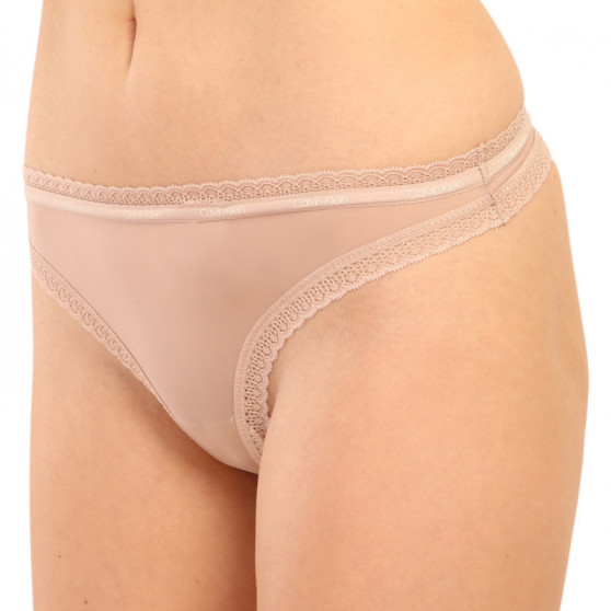 Дамски стрингове Calvin Klein бежов (QD3763E-7NS)