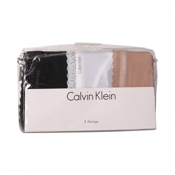 3PACK Дамски стрингове Calvin Klein многоцветен (QD3802E-FIY)