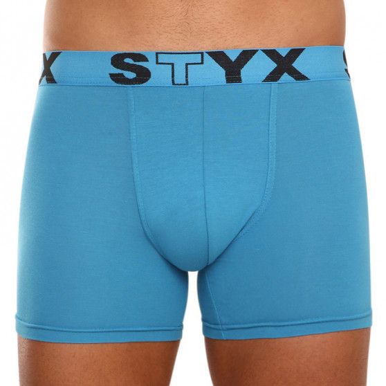 3PACK Мъжки боксерки Styx дълги спортни еластични сини (U9676869)