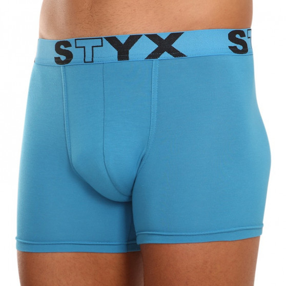 3PACK Мъжки боксерки Styx дълги спортни еластични сини (U9676869)