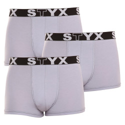 3PACK Мъжки боксерки Styx спортни еластични сиви (G10676767)