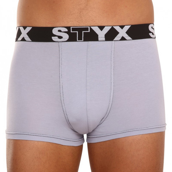 3PACK Мъжки боксерки Styx спортни еластични сиви (G10676767)