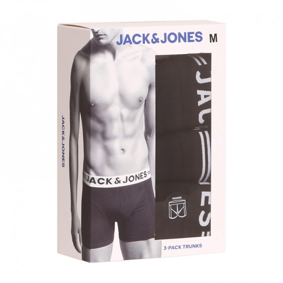 3PACK Мъжки боксерки Jack and Jones черено (12081832 - black/black)