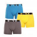 3PACK Мъжки боксерки Styx дълги спортни еластични многоцветни (U9696863)