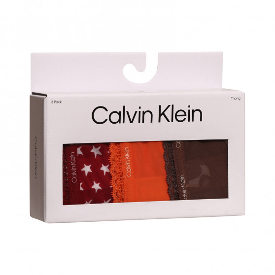 3PACK Дамски стрингове Calvin Klein многоцветен (QD3802E-65K)