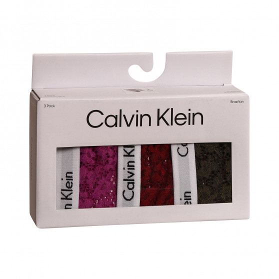 3PACK Дамски бразилски бикини Calvin Klein multicoloured (QD3925E-6VY)