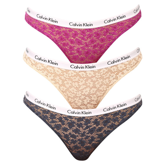 3PACK дамски бикини Calvin Klein извънгабаритен multicolour (QD3975E-6Q2)