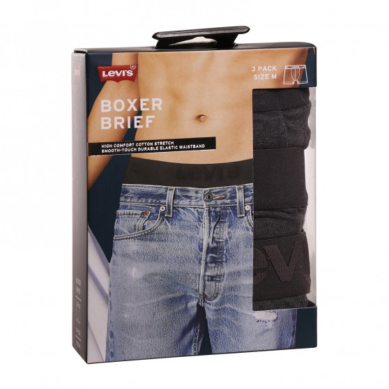 3PACK Мъжки боксерки Levis сиво (905045001 007)