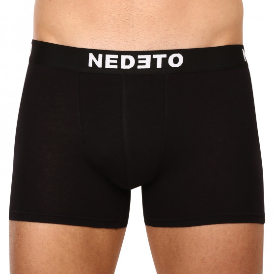 10PACK Мъжки боксерки Nedeto черено (10NDTB001-brand)