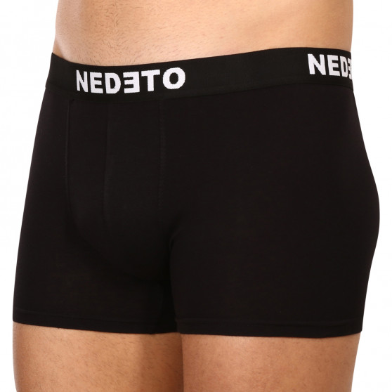 10PACK Мъжки боксерки Nedeto черено (10NDTB001-brand)