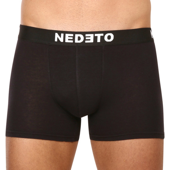 7PACK Мъжки боксерки Nedeto черено (7NDTB001-brand)