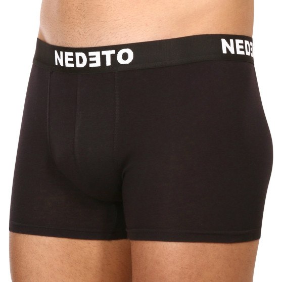 7PACK Мъжки боксерки Nedeto черено (7NDTB001-brand)