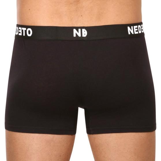 7PACK Мъжки боксерки Nedeto черено (7NDTB001-brand)