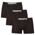 3PACK Мъжки боксерки Nedeto черено (3NDTB001-brand)