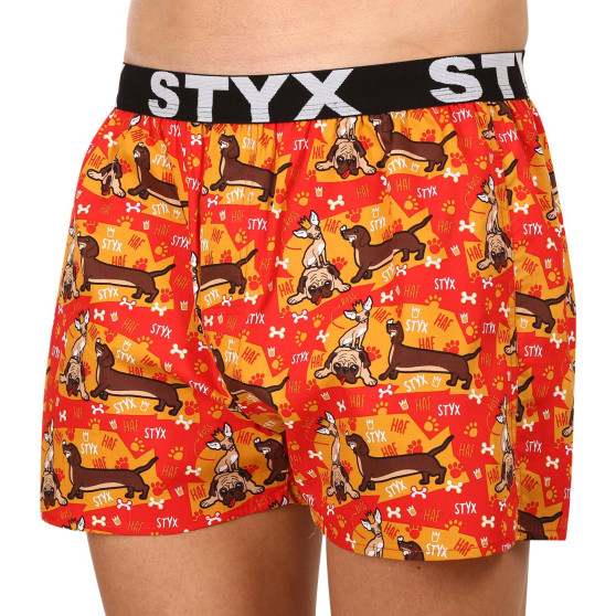 3PACK Мъжки боксерки Styx изкуство спорт гума многоцветен (3B13497)