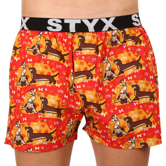 3PACK Мъжки боксерки Styx изкуство спорт гума многоцветен (3B13497)