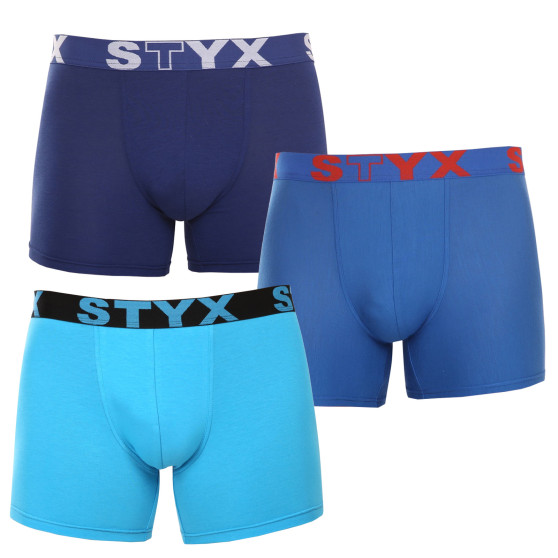 3PACK Мъжки боксерки Styx дълги спортни еластични многоцветни (3U96789)