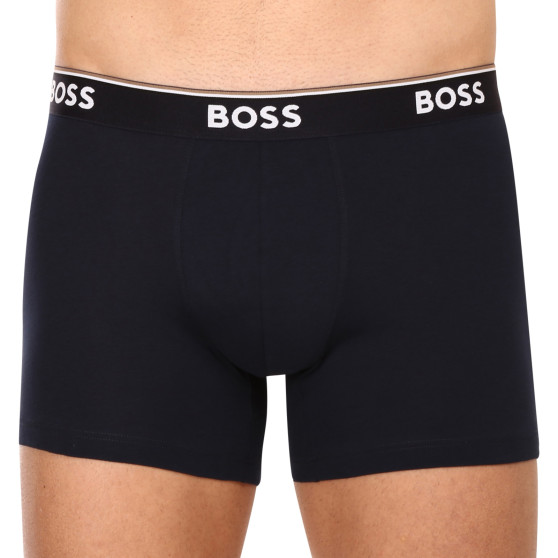 3PACK Мъжки боксерки BOSS тъмно синьо (50475282 480)