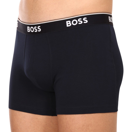 3PACK Мъжки боксерки BOSS тъмно синьо (50475282 480)