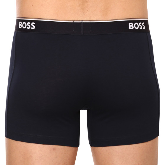 3PACK Мъжки боксерки BOSS тъмно синьо (50475282 480)