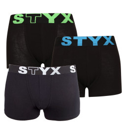 3PACK Детски боксерки Styx спортни еластични черни (3GJ96012)