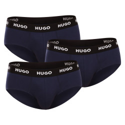 3PACK мъжки слипове HUGO тъмно синьо (50469763 410)