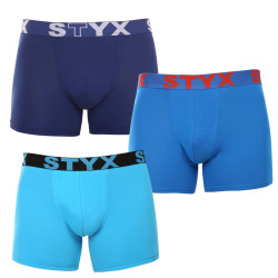 3PACK Мъжки боксерки Styx дълги спортни еластични многоцветни (3U96897)