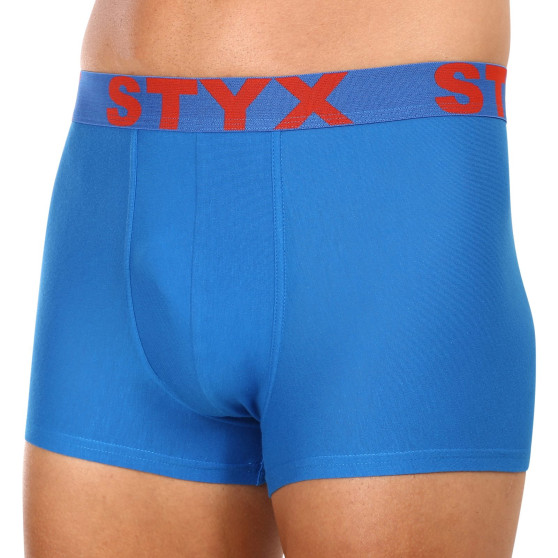 3PACK Мъжки боксерки Styx спортни гумени извънгабаритен сини (3R96879)