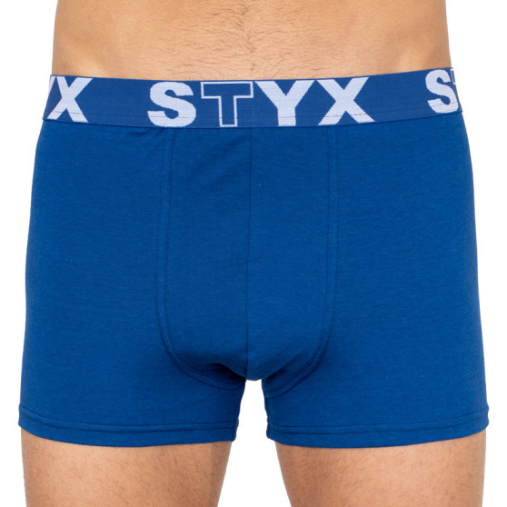 3PACK Мъжки боксерки Styx спортни гумени извънгабаритен сини (3R96879)