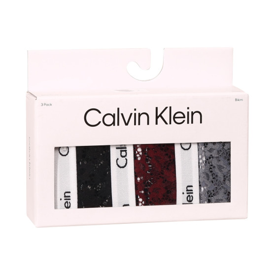 3PACK дамски бикини Calvin Klein извънгабаритен multicolour (QD3975E-BP7)