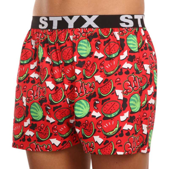 3PACK Мъжки боксерки Styx изкуство спорт гума многоцветен (3B13489)