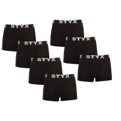 7PACK Мъжки боксерки Styx спортни еластични черни (7G960)