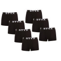 7PACK Мъжки боксерки Styx спортни еластични черни (7G960)