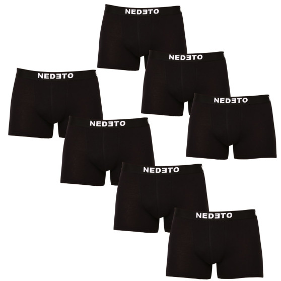 7PACK Мъжки боксерки Nedeto черено (7NDTB001-brand)