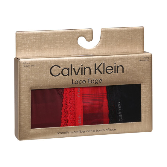 3PACK Дамски стрингове Calvin Klein многоцветен (QD5151E-I24)