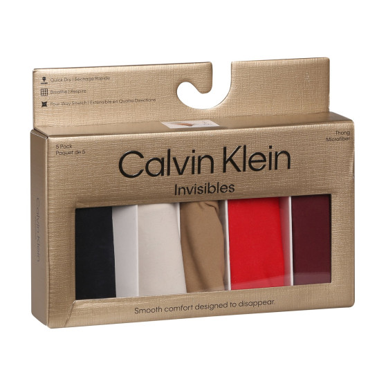 5PACK Дамски стрингове Calvin Klein безшевни многоцветни (QD5147E-HW1)